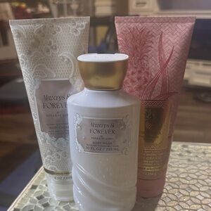 Brand New!! Bath & Body Set - White and Pink